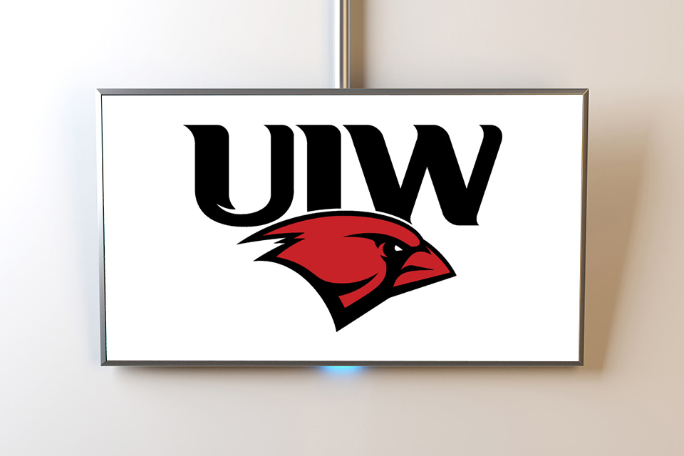 Campus screen with UIW logo